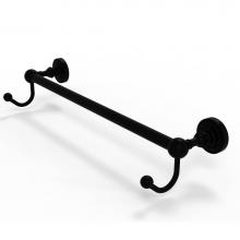 Allied Brass DT-41-30-HK-BKM - Dottingham Collection 30 Inch Towel Bar with Integrated Hooks