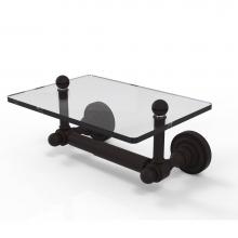 Allied Brass DT-GLT-24-ORB - Dottingham Collection Two Post Toilet Tissue Holder with Glass Shelf