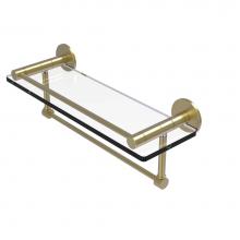Allied Brass FR-1/16GTB-SBR - Fresno Collection 16 Inch Glass Shelf with Vanity Rail and Integrated Towel Bar
