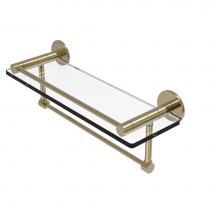 Allied Brass FR-1/16GTB-UNL - Fresno Collection 16 Inch Glass Shelf with Vanity Rail and Integrated Towel Bar
