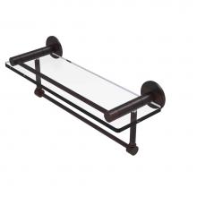 Allied Brass FR-1/16GTB-VB - Fresno Collection 16 Inch Glass Shelf with Vanity Rail and Integrated Towel Bar