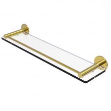 Allied Brass FR-1/22G-PB - Fresno Collection 22 Inch Glass Shelf with Vanity Rail