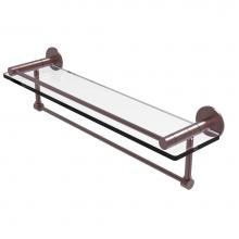 Allied Brass FR-1/22GTB-CA - Fresno Collection 22 Inch Glass Shelf with Vanity Rail and Integrated Towel Bar