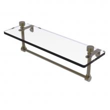 Allied Brass FT-1/16TB-ABR - Foxtrot 16 Inch Glass Vanity Shelf with Integrated Towel Bar