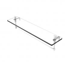 Allied Brass FT-1/22TB-WHM - Foxtrot 22 Inch Glass Vanity Shelf with Integrated Towel Bar