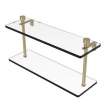 Allied Brass FT-2/16-SBR - Foxtrot Collection 16 Inch Two Tiered Glass Shelf