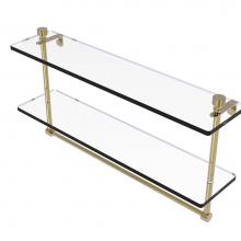 Allied Brass FT-2/22TB-UNL - Foxtrot Collection 22 Inch Two Tiered Glass Shelf with Integrated Towel Bar