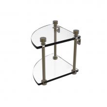 Allied Brass FT-3-ABR - Foxtrot Collection Two Tier Corner Glass Shelf