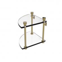 Allied Brass FT-3-UNL - Foxtrot Collection Two Tier Corner Glass Shelf