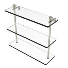 Allied Brass FT-5/16-PNI - Foxtrot Collection 16 Inch Triple Tiered Glass Shelf