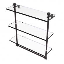 Allied Brass FT-5/16TB-VB - Foxtrot Collection 16 Inch Triple Tiered Glass Shelf with Integrated Towel Bar