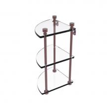 Allied Brass FT-6-CA - Foxtrot Collection Three Tier Corner Glass Shelf