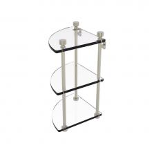 Allied Brass FT-6-PNI - Foxtrot Collection Three Tier Corner Glass Shelf