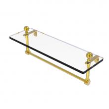 Allied Brass MA-1/16TB-PB - Mambo 16 Inch Glass Vanity Shelf with Integrated Towel Bar