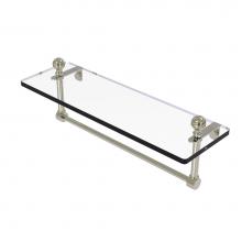 Allied Brass MA-1/16TB-PNI - Mambo 16 Inch Glass Vanity Shelf with Integrated Towel Bar