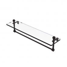 Allied Brass MA-1/22TB-ORB - Mambo 22 Inch Glass Vanity Shelf with Integrated Towel Bar