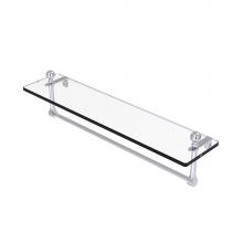 Allied Brass MA-1/22TB-SCH - Mambo 22 Inch Glass Vanity Shelf with Integrated Towel Bar