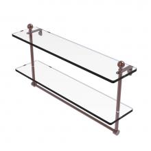 Allied Brass MA-2/22TB-CA - Mambo Collection 22 Inch Two Tiered Glass Shelf with Integrated Towel Bar