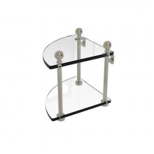 Allied Brass MA-3-PNI - Mambo Collection 2 Tier Corner Glass Shelf