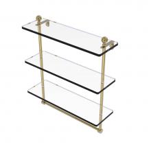 Allied Brass MA-5/16TB-UNL - Mambo Collection 16 Inch Triple Tiered Glass Shelf with Integrated Towel Bar