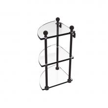 Allied Brass MA-6-ORB - Mambo Collection 3 Tier Corner Glass Shelf