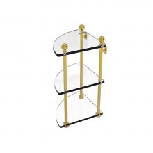 Allied Brass MA-6-PB - Mambo Collection 3 Tier Corner Glass Shelf