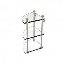 Allied Brass MA-6-PNI - Mambo Collection 3 Tier Corner Glass Shelf