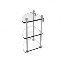 Allied Brass MA-6-SN - Mambo Collection 3 Tier Corner Glass Shelf