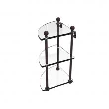Allied Brass MA-6-VB - Mambo Collection 3 Tier Corner Glass Shelf