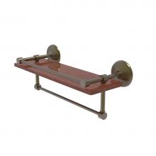 Allied Brass MC-1-16TB-GAL-IRW-ABR - Monte Carlo Collection 16 Inch IPE Ironwood Shelf with Gallery Rail and Towel Bar