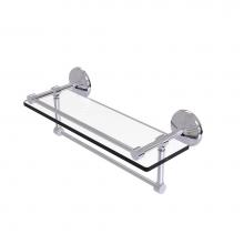 Allied Brass MC-1TB/16-GAL-PC - 16 Inch Gallery Glass Shelf with Towel Bar