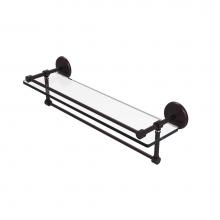 Allied Brass MC-1TB/22-GAL-ABZ - 22 Inch Gallery Glass Shelf with Towel Bar