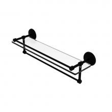 Allied Brass MC-1TB/22-GAL-BKM - 22 Inch Gallery Glass Shelf with Towel Bar