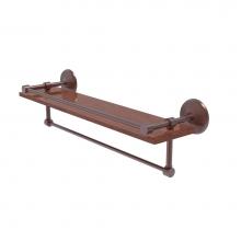 Allied Brass MC-1-22TB-GAL-IRW-CA - Monte Carlo Collection 22 Inch IPE Ironwood Shelf with Gallery Rail and Towel Bar