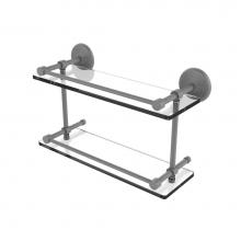 Allied Brass MC-2/16-GAL-GYM - Monte Carlo 16 Inch Double Glass Shelf with Gallery Rail