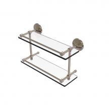 Allied Brass MC-2/16-GAL-PEW - Monte Carlo 16 Inch Double Glass Shelf with Gallery Rail