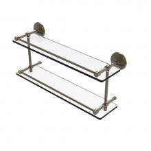Allied Brass MC-2/22-GAL-ABR - Monte Carlo 22 Inch Double Glass Shelf with Gallery Rail