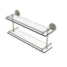 Allied Brass MC-2/22-GAL-PNI - Monte Carlo 22 Inch Double Glass Shelf with Gallery Rail