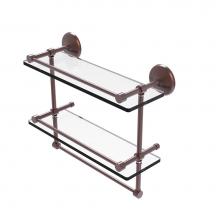 Allied Brass MC-2TB/16-GAL-CA - Monte Carlo Collection 16 Inch Gallery Double Glass Shelf with Towel Bar