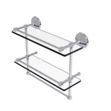 Allied Brass MC-2TB/16-GAL-PC - Monte Carlo Collection 16 Inch Gallery Double Glass Shelf with Towel Bar