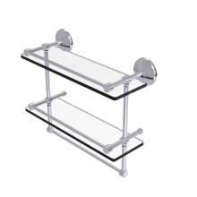 Allied Brass MC-2TB/16-GAL-SCH - Monte Carlo Collection 16 Inch Gallery Double Glass Shelf with Towel Bar