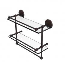 Allied Brass MC-2TB/16-GAL-VB - Monte Carlo Collection 16 Inch Gallery Double Glass Shelf with Towel Bar