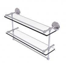 Allied Brass MC-2TB/22-GAL-PC - 22 Inch Gallery Double Glass Shelf with Towel Bar