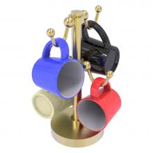 Allied Brass MGH-80-SBR - Countertop 4 Coffee Mug Holder - Satin Brass