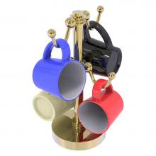 Allied Brass MGH-80D-UNL - Countertop 4 Coffee Mug Holder with Dotted Detail - Unlacquered Brass