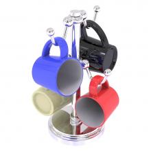 Allied Brass MGH-80T-PC - Countertop 4 Coffee Mug Holder with Twisted Detail - Polished Chrome