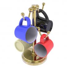 Allied Brass MGH-80T-UNL - Countertop 4 Coffee Mug Holder with Twisted Detail - Unlacquered Brass