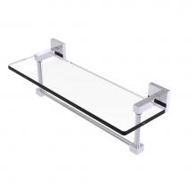 Allied Brass MT-1-16TB-PC - Montero Collection 16 Inch Glass Vanity Shelf with Integrated Towel Bar