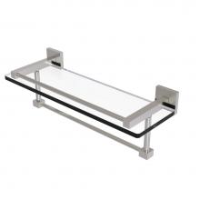 Allied Brass MT-1-16TB-GAL-SN - Montero Collection 16 Inch Gallery Glass Shelf with Towel Bar