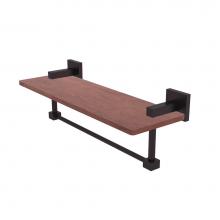 Allied Brass MT-1TB-16-IRW-ABZ - Montero Collection 16 Inch Solid IPE Ironwood Shelf with Integrated Towel Bar